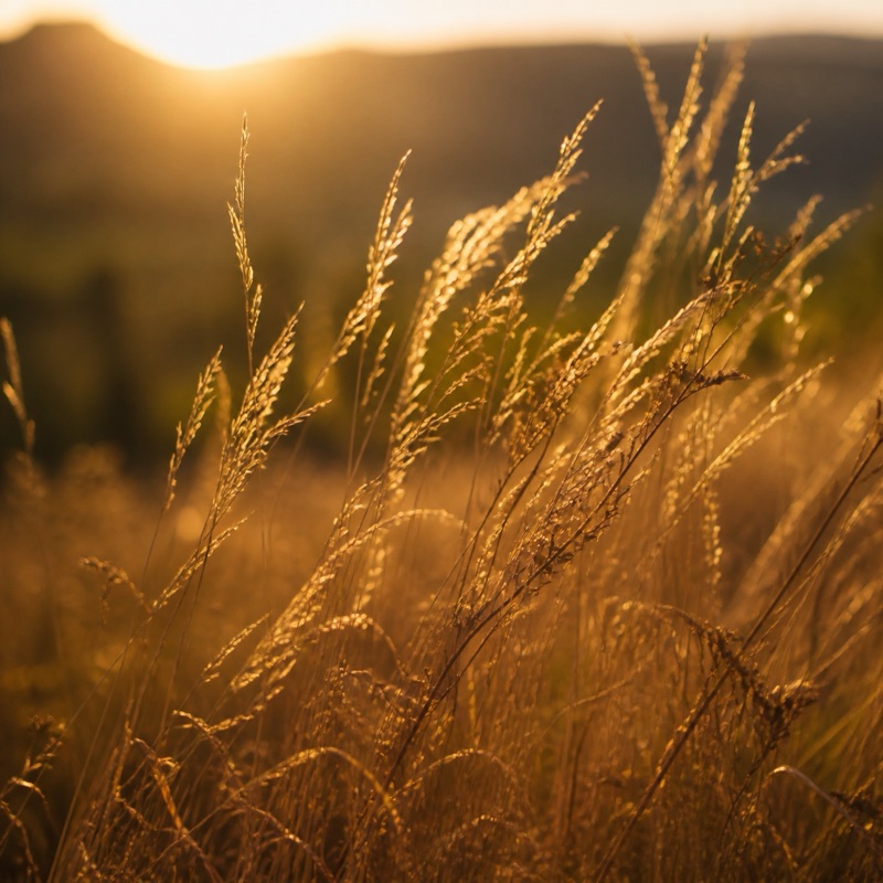 Sunlight caught in golden grasses